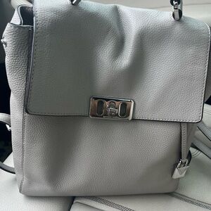 Michael Kors Elegant Gray Leather Shoulder Bag